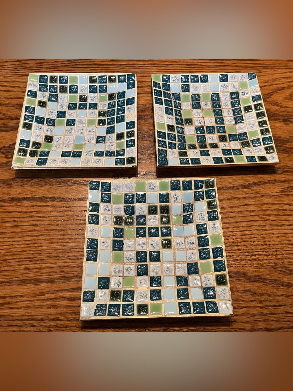 Mid century modern square tile trays